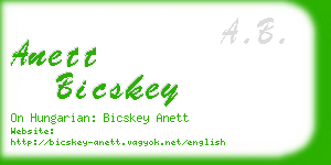 anett bicskey business card